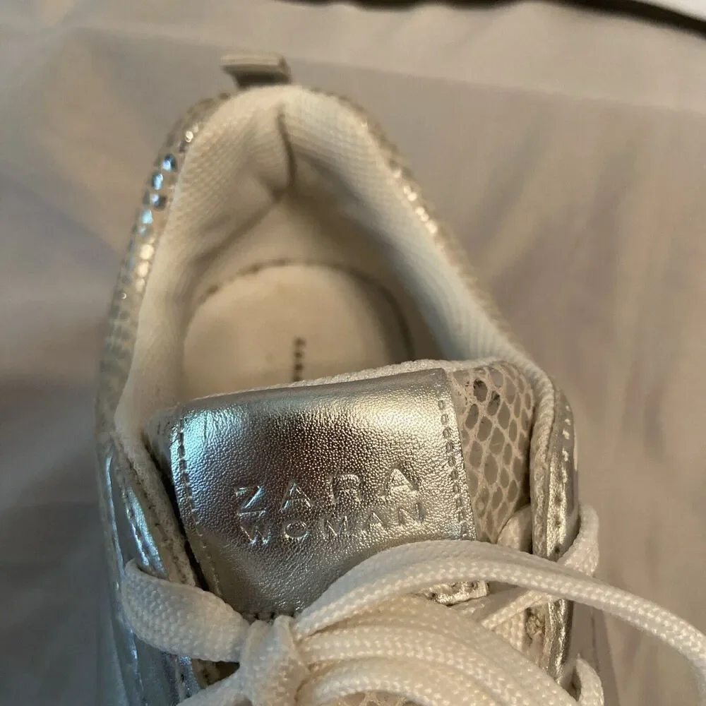 Zara Women’s Metallic Sneakers, Size 40‎ - Picture 7 of 11